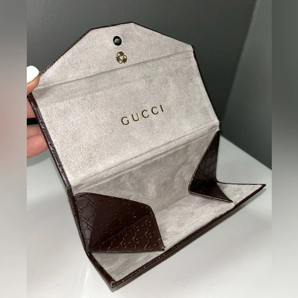 Gucci Guccissima Chocolate Brown Sunglasses Case Cardholder - Picture 7 of 16